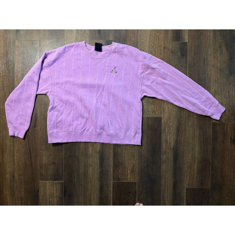 Nike Jordan Pink Pinstripe Crewneck Sweatshirt